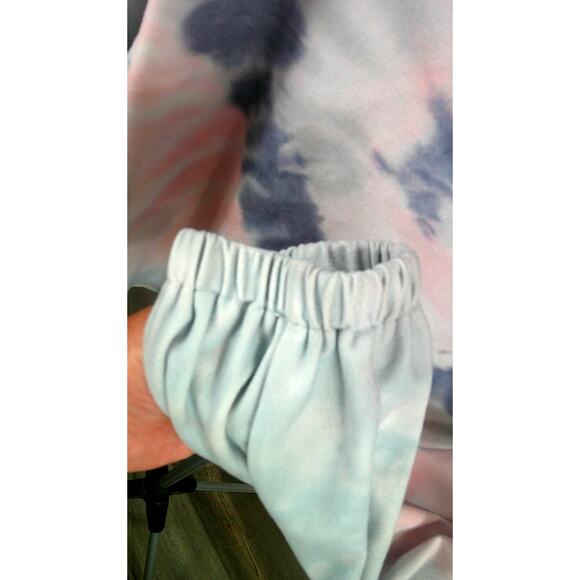 Women's Tie Dye Long Sleeve Button V-Neck Sweatshirt - Picture 4 of 5